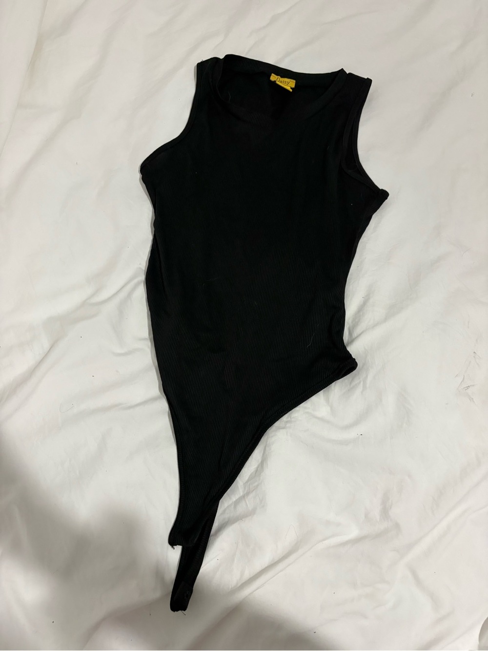Daisy Black Ribbed Tank Bodysuit for Kids